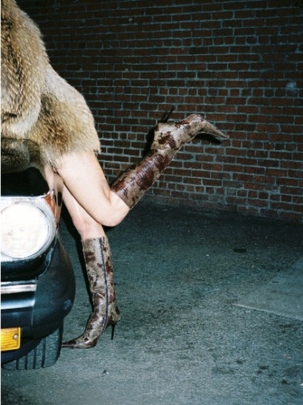 Jeffery Campbell Proposal F Pointed Toe Brown Croc Fur Knee High Boots Size 8 - Picture 7 of 16